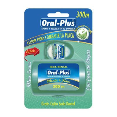 Imagen de Seda dental ORALPLUS con cera + cajita pequeña (300  mts)