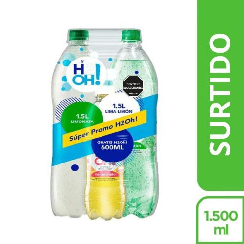 Imagen de Bebida gasificada H2O lima limón x2und + toronchelo (3000  ml)