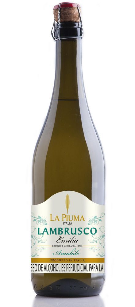 Imagen de Vino Blanco LA PIUMA MARCA EXCLUSIVA Espumoso Lambrusco (750  ml)