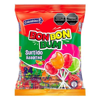 Imagen de Chupetas BON BON BUM surtidos con chicle (456  gr)