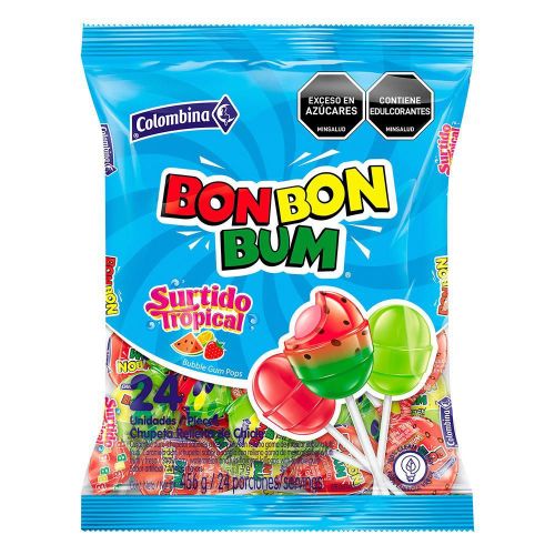 Imagen de Chupetas BON BON BUM surtido tropical (456  gr)