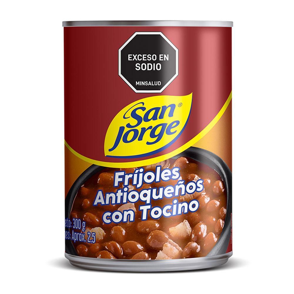 Imagen de Frijoles SAN JORGE antioqueños con tocino lata (300  gr)