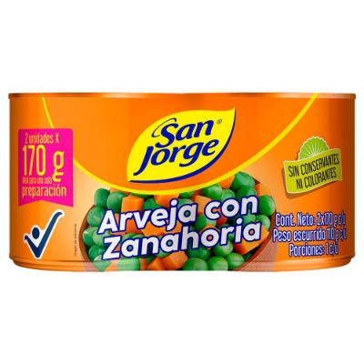 Imagen de Arveja SAN JORGE con zanahoria lata sin conservantes (210  gr)