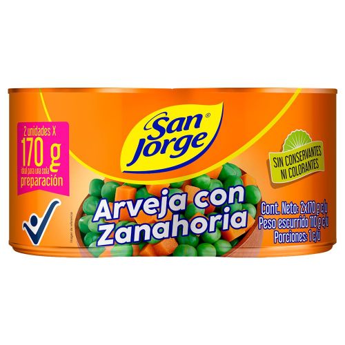 Imagen de Arveja SAN JORGE con zanahoria lata sin conservantes (210  gr)