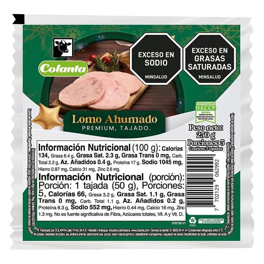 Imagen de Lomo COLANTA de cerdo ahumado x250 g