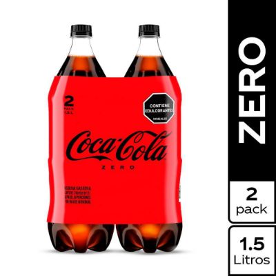 Imagen de Gaseosa Coca Cola ZERO x2und 1.5lt (3000  ml)