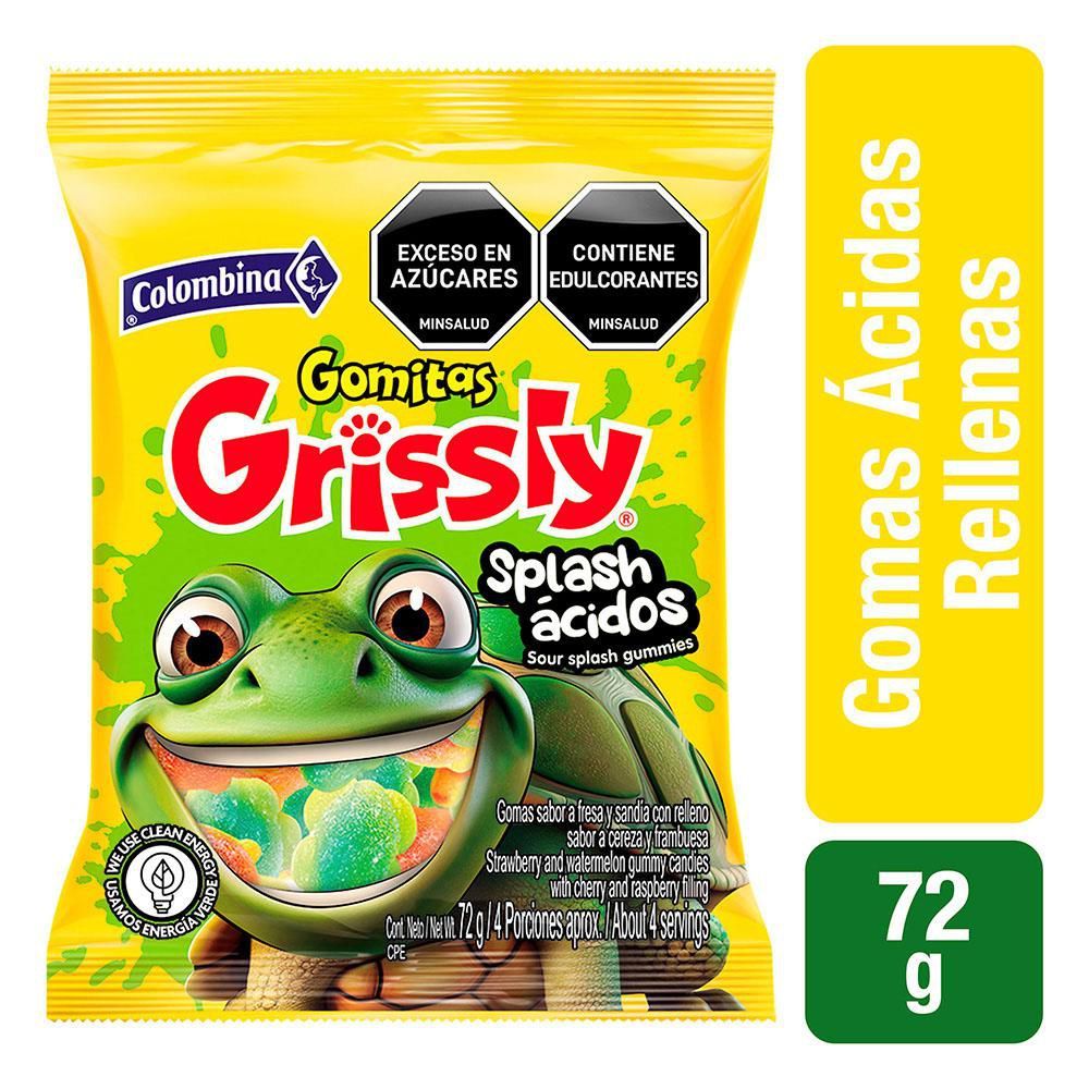 Imagen de Gomitas GRISSLY ácidas sabor a fresa  (72  gr)