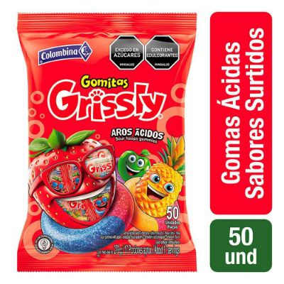 Imagen de Gomitas GRISSLY ácidas sabor a manzana  (270  gr)
