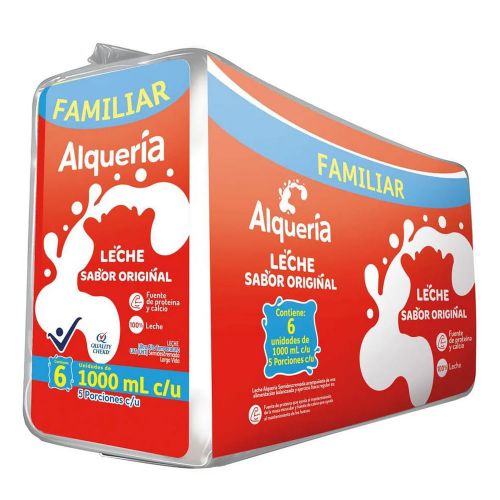Imagen de Leche ALQUERIA entera 6 unds x1000 ml c/u