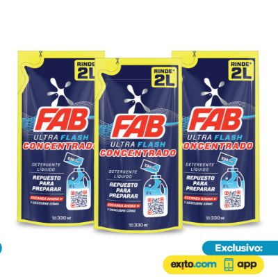 Imagen de Detergente Liquido FAB Ultra Concentrado Rinde 6L x3 unidades