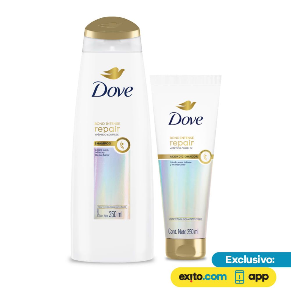 Imagen de Shampoo 350ml + Acondicionador 250ml Dove Bond Reparación Intensiva con Péptidos
