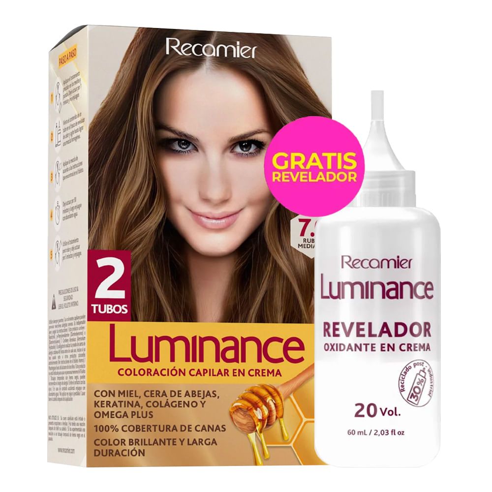 Imagen de Tinte LUMINANCE rubio mediano + revelador precio especial N.° 7.0