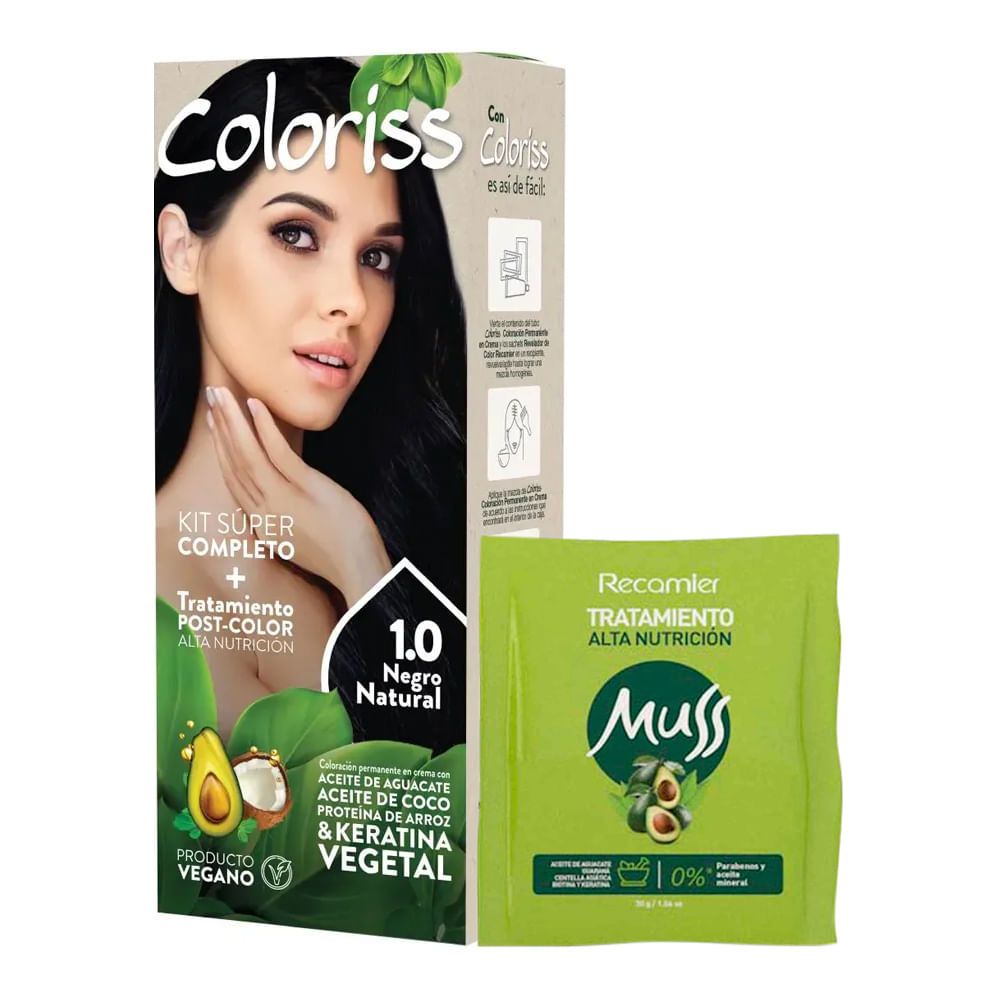 Imagen de Tinte COLORISS kit + tratamiento color N.° 1.0
