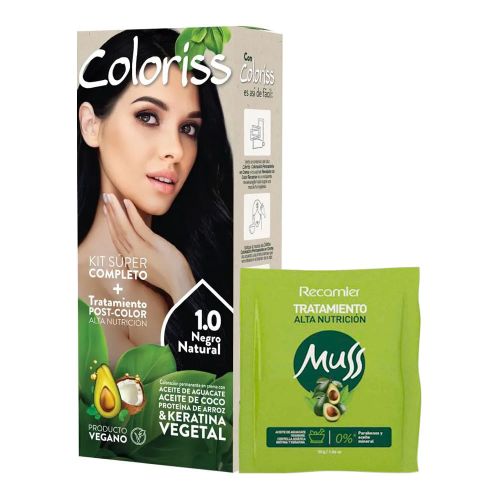 Imagen de Tinte COLORISS kit + tratamiento color N.° 1.0