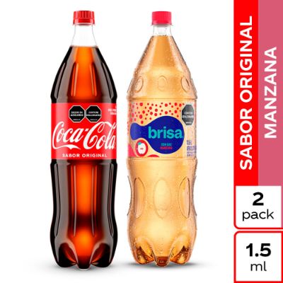 Imagen de Gaseosa Coca-Cola Sabor Original 1.5L + Agua Brisa Manzana 1.5L
