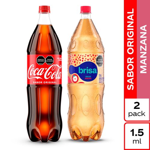 Imagen de Gaseosa Coca-Cola Sabor Original 1.5L + Agua Brisa Manzana 1.5L