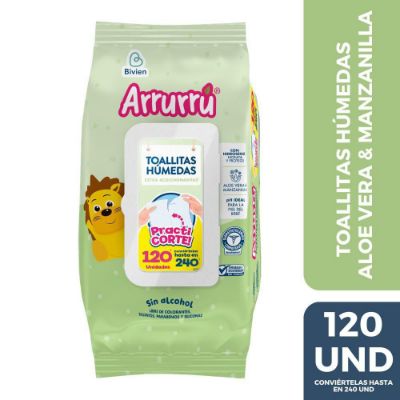 Imagen de Toallitas húmedas ARRURRU extra acolchonaditas (120  und)