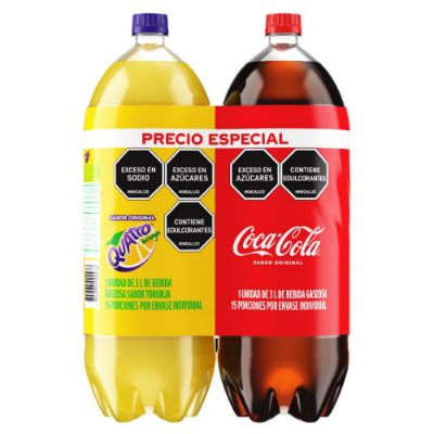 Imagen de Gaseosa COCA COLA original + Quatro x2und (6000  ml)