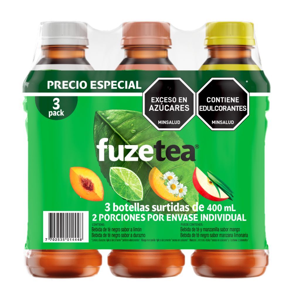 Imagen de Té verde FUZE surtido x3und 400ml (1200  ml)