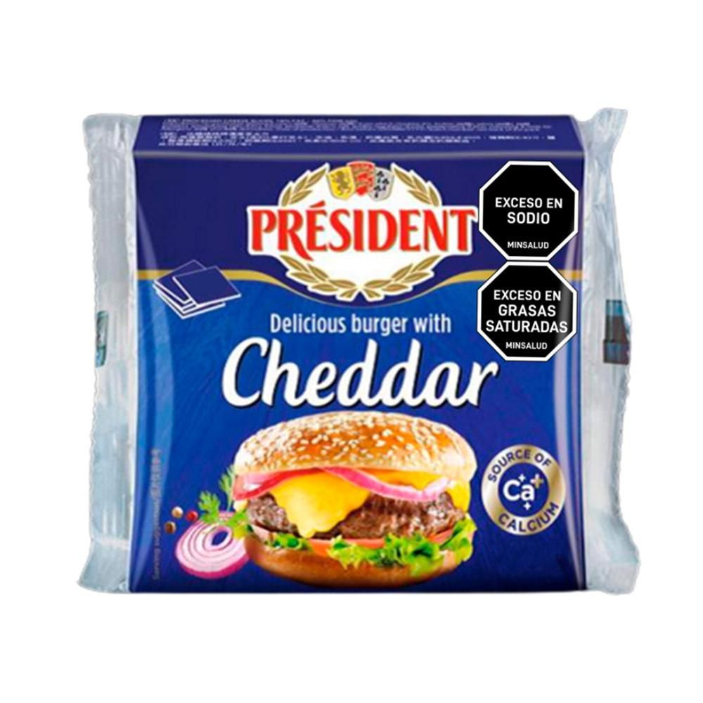 Imagen de Queso PRESIDENT tipo cheddar tajado (200  gr)