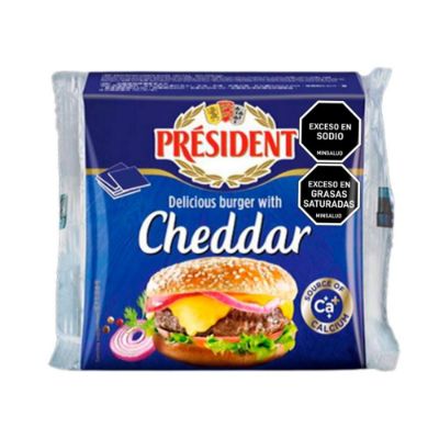 Imagen de Queso PRESIDENT tipo cheddar tajado (200  gr)