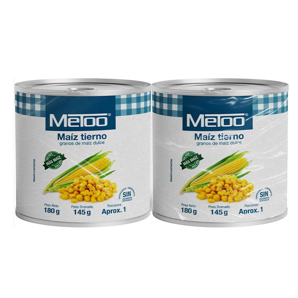 Imagen de Maíz tierno METOO 2 unds x145 g c/u