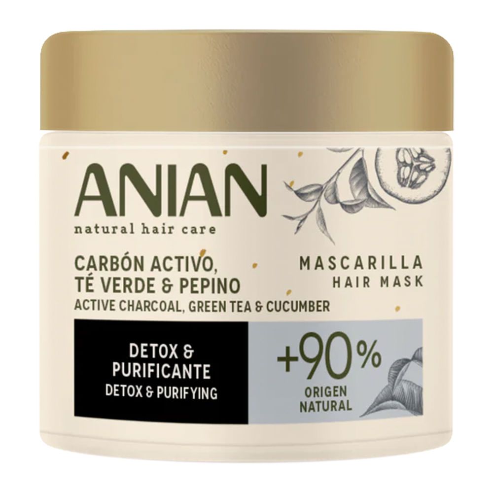 Imagen de Mascarilla ANIAN carbón activo, te verde y pepino x350 ml