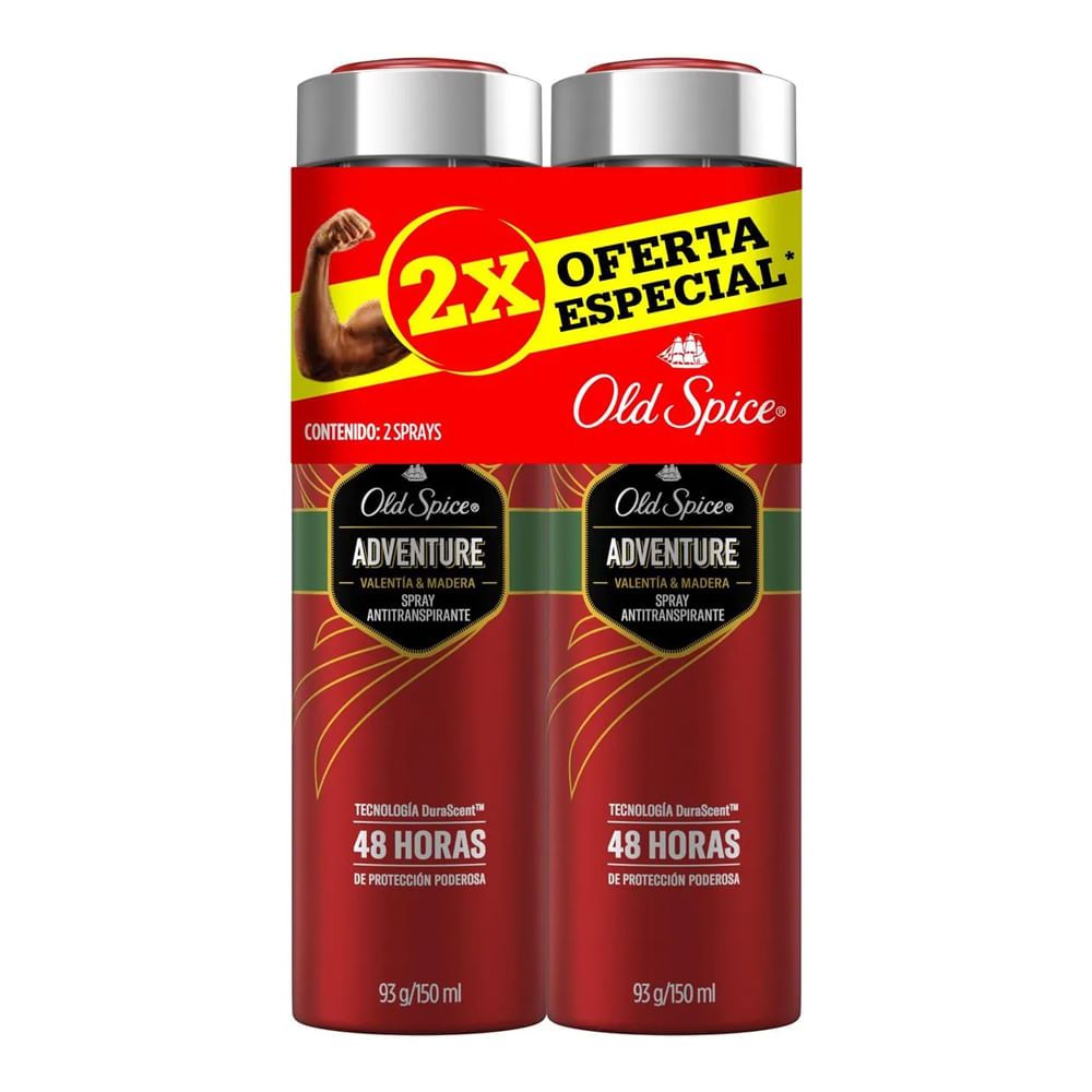 Imagen de Desodorante OLD SPICE adventure spray 2 unds x150 ml c/u