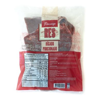 Imagen de Hígado de res FRESCAMPO porcionado (500  gr)