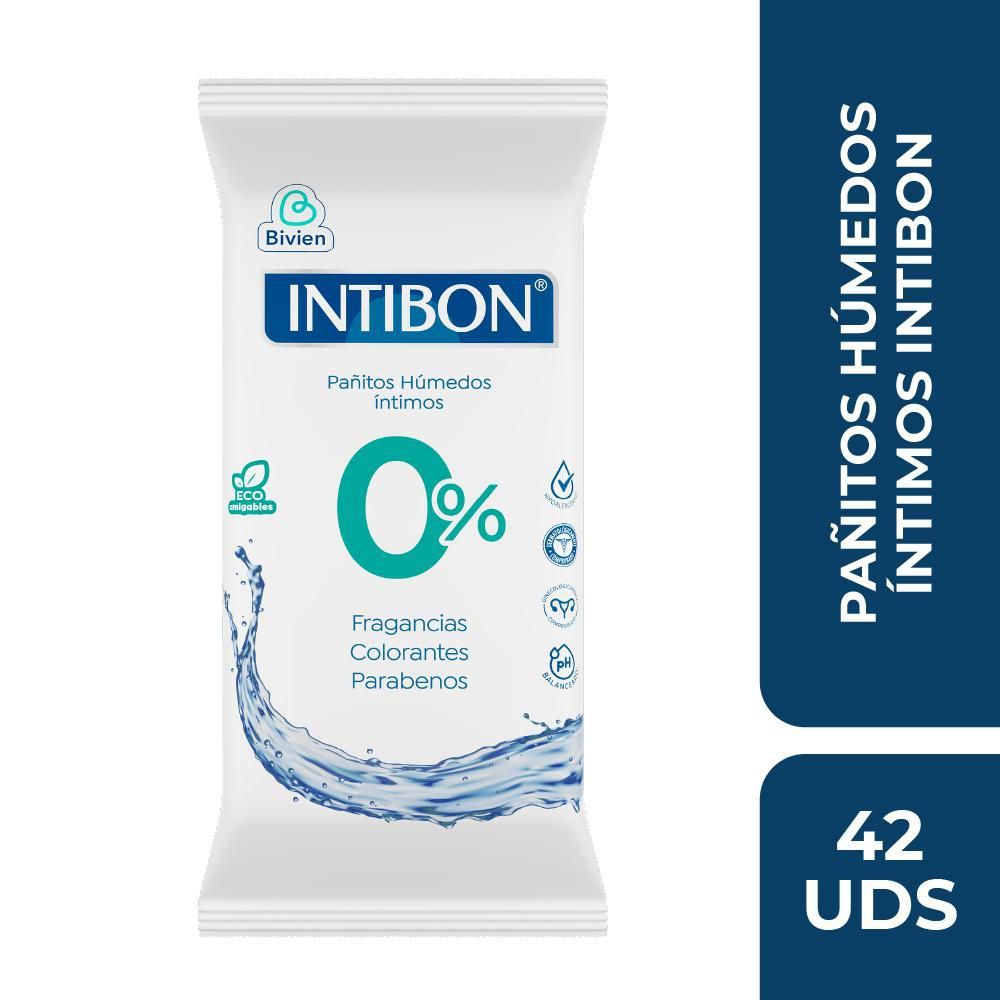 Imagen de Pañitos húmedos INTIBON íntimos 0% fragancias y colorantes (42  und)