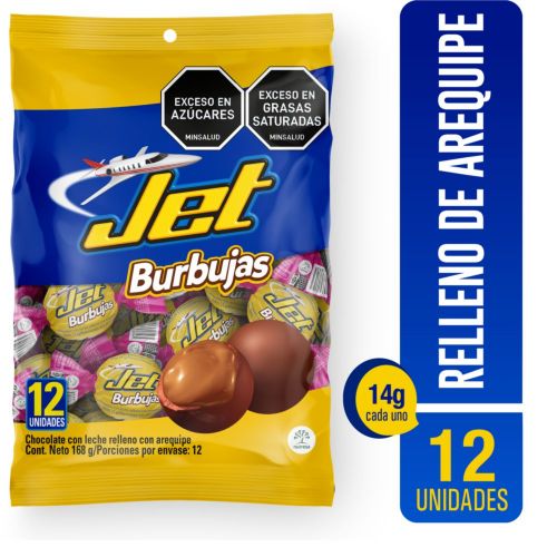 Imagen de Chocolates JET burbuja con arequipe (168  gr)
