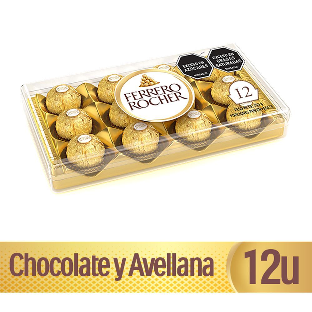 Imagen de Bombones de chocolate FERRERO ROCHER chocolate y avellana (150  gr)
