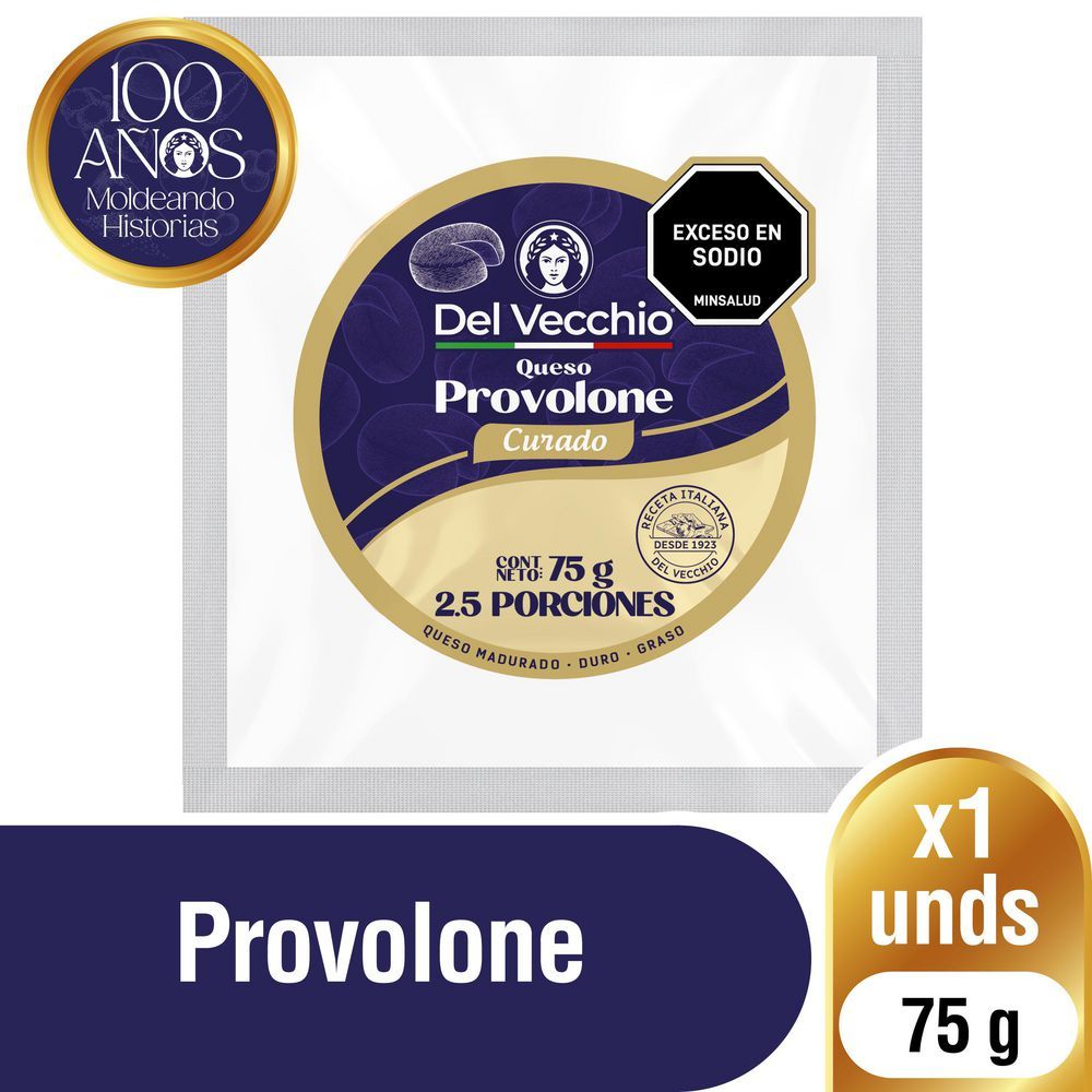 Imagen de Queso DEL VECCHIO provolone curado rodaja (75  gr)