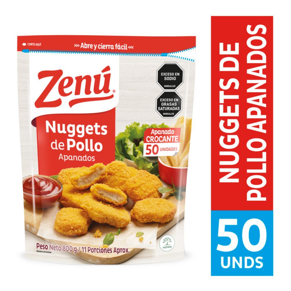 Imagen de Nuggets de pollo ZENU apanados x 50und (800  gr)
