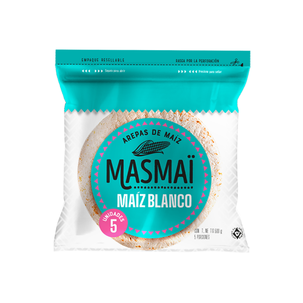 Imagen de AREPA BLANCA 5 UND MASMAÍ 500G