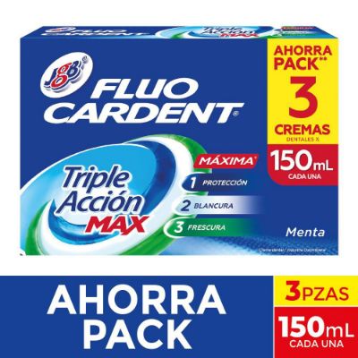 Imagen de Crema dental FLUOCARDENT triple acción max (450  ml)