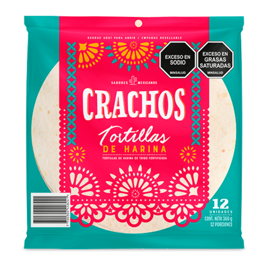 Imagen de TORTILLA FAJITA CRACHOS 12 UND - 360 G
