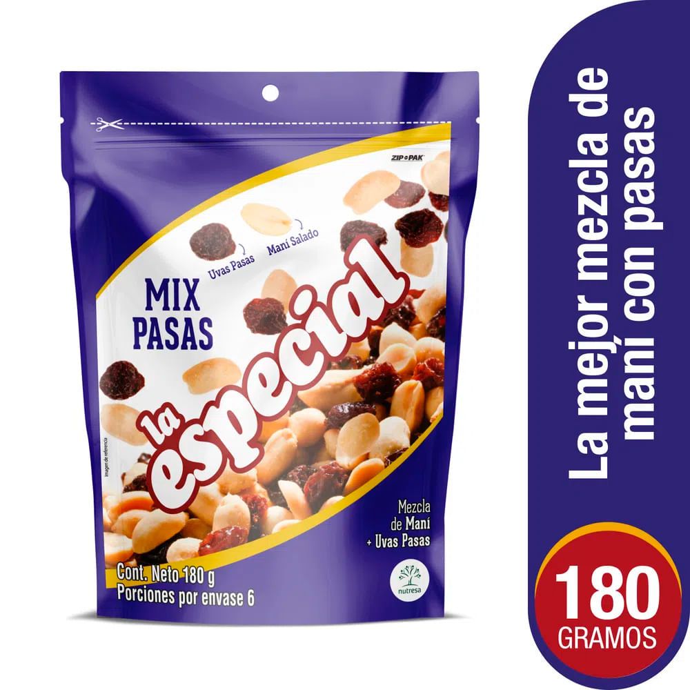 Imagen de Maní LA ESPECIAL con pasas x180 g