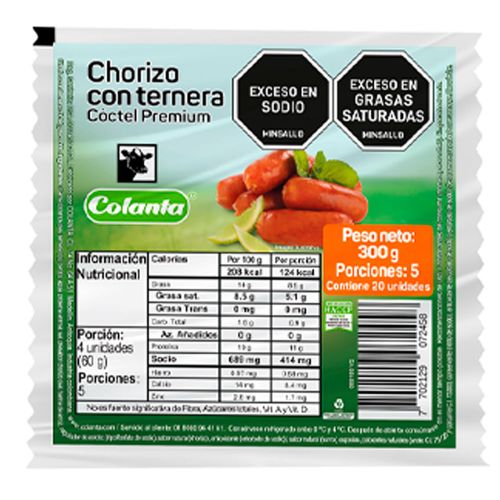 Imagen de Chorizo COLANTA montefrío ternera tipo coctel x300 g