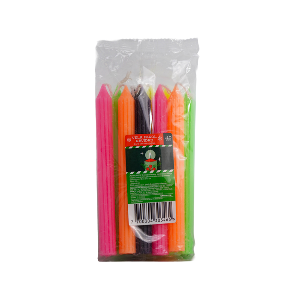 Imagen de SET VELAS COLORES LA HOGUERA X 10 UDS