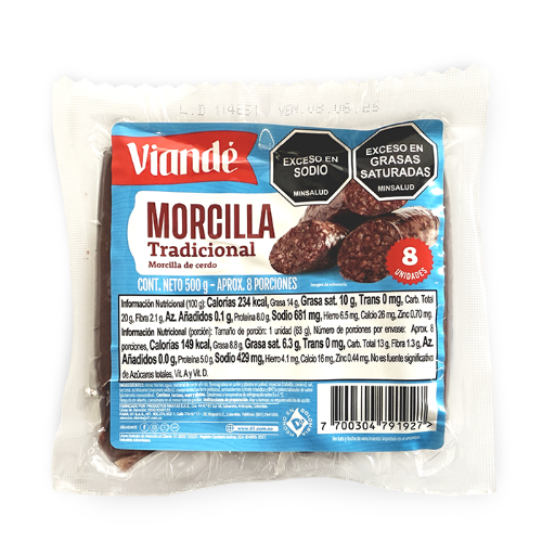 Imagen de MORCILLA VIANDÉ 500 GRS