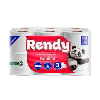Imagen de PAPEL HIGIÉNICO 3 H 12 UN RENDY 33 MTS