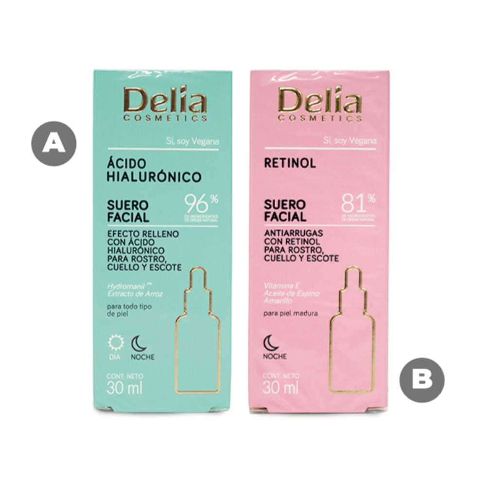 Imagen de SUERO FACIAL HIALURON/RETINOL DELIA 30ML