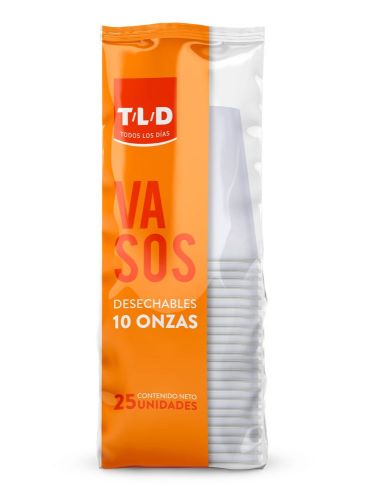Imagen de Vasos desechables T/L/D TODOS LOS DIAS blancos 10 Oz