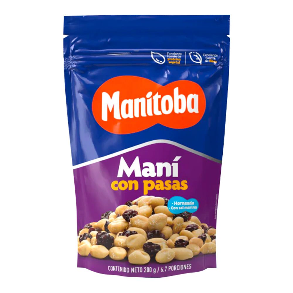 Imagen de Maní con pasas MANITOBA x200 g