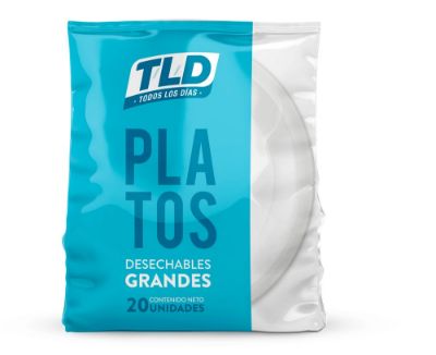 Imagen de Platos desechables T/L/D TODOS LOS DIAS grandes contiene 20 uds