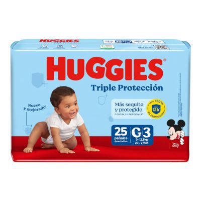 Imagen de Pañal HUGGIES triple protección G x25 unds