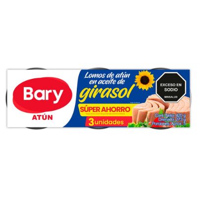 Imagen de Lomitos de atún BARY pack en aceite de girasol (273  gr)