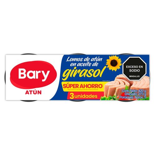 Imagen de Lomitos de atún BARY pack en aceite de girasol (273  gr)