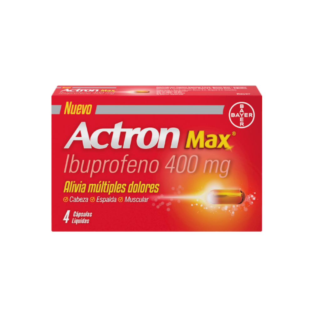 Imagen de ACTRON MAX® IBUPROFENO CAPSULAS LIQUIDAS X 4 UN...